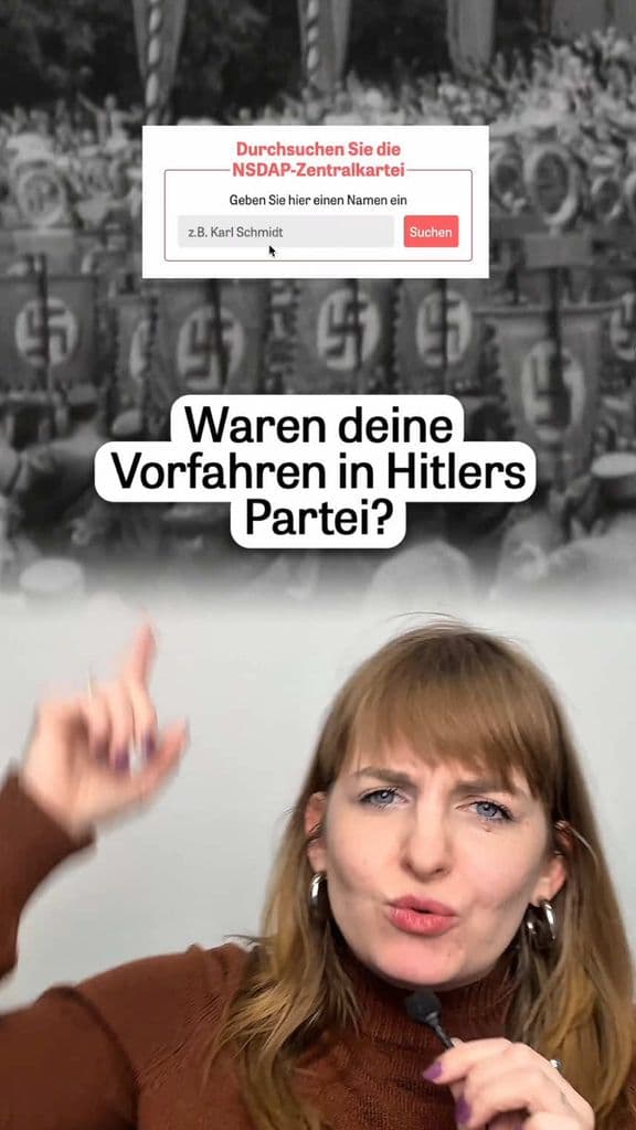 Hier kannst du online nachschauen, ob deine Vorfahren in die NSDAP eingetreten sind.